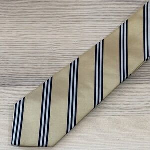 Brooks Brothers‎ Makers Yellow/ Blue/ White Striped Neck Tie Men's 57"